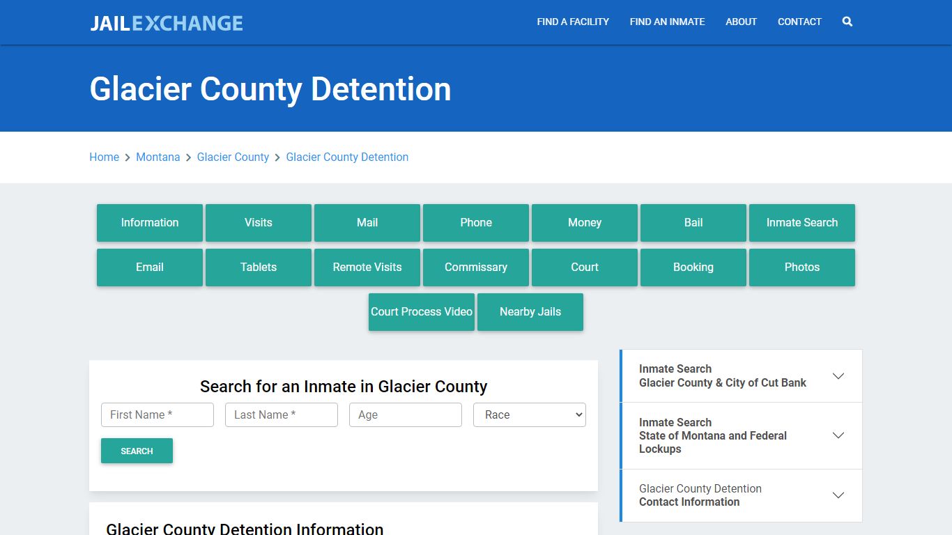 Glacier County Detention Roster Lookup, MT, Inmate Search - Jail Exchange